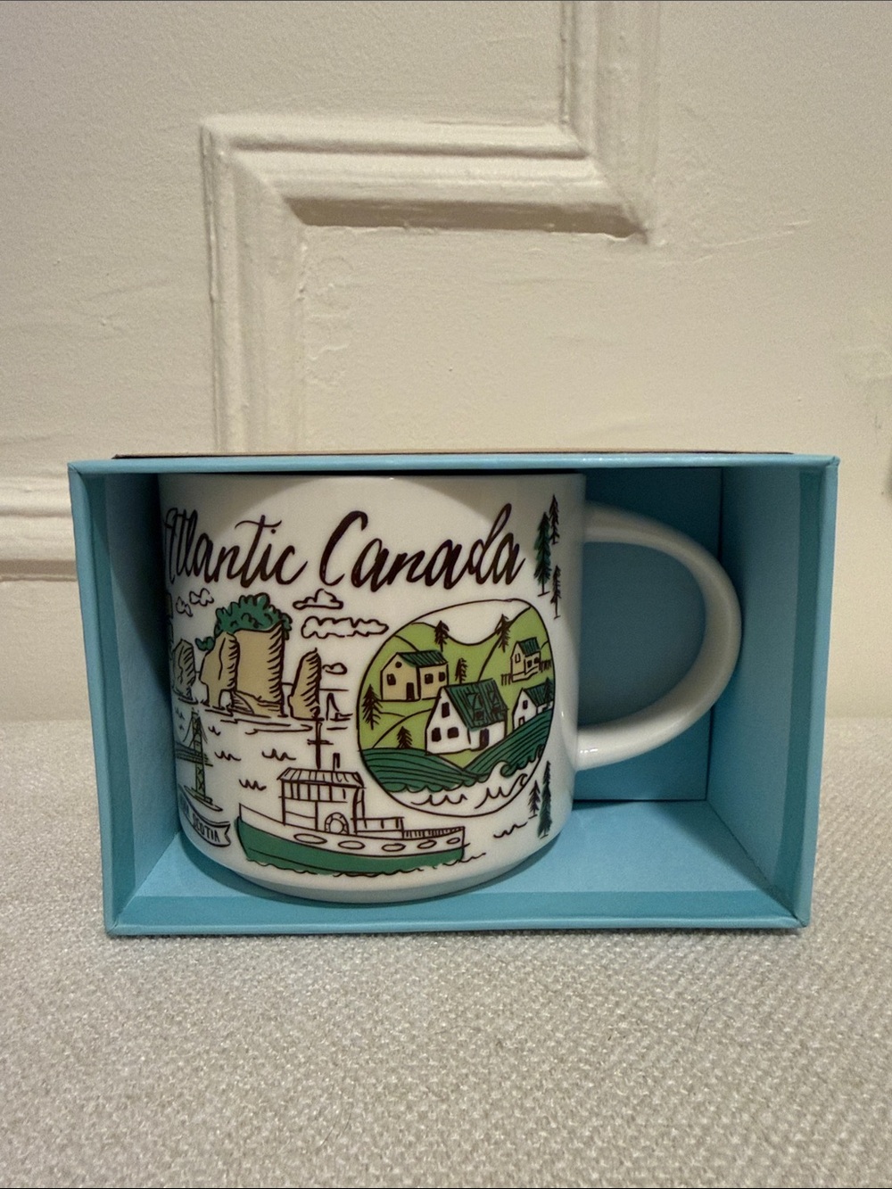 Starbucks Atlantic Canada Scenic Mug - White and Green
